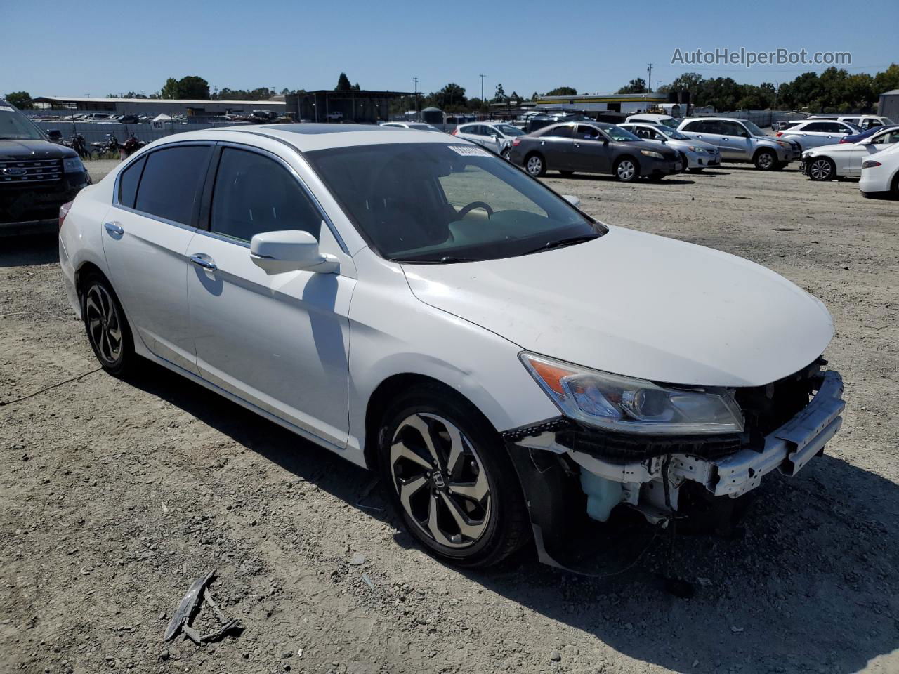 2017 Honda Accord Exl White vin: 1HGCR2F81HA144207