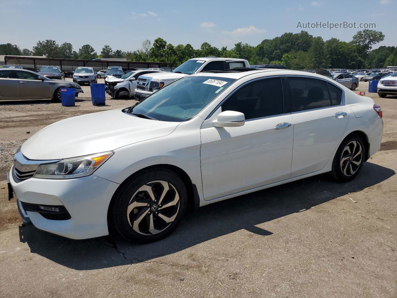 2017 Honda Accord Exl White vin: 1HGCR2F81HA219231