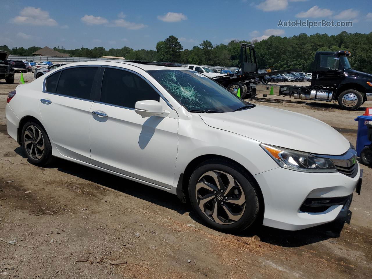 2017 Honda Accord Exl White vin: 1HGCR2F81HA219231