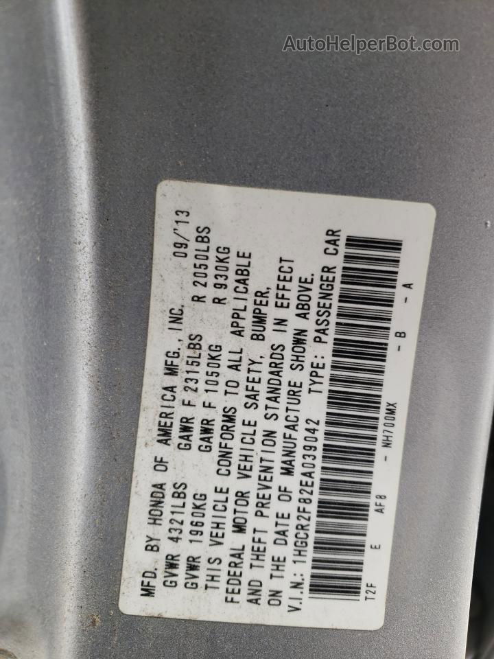 2014 Honda Accord Exl Silver vin: 1HGCR2F82EA039042