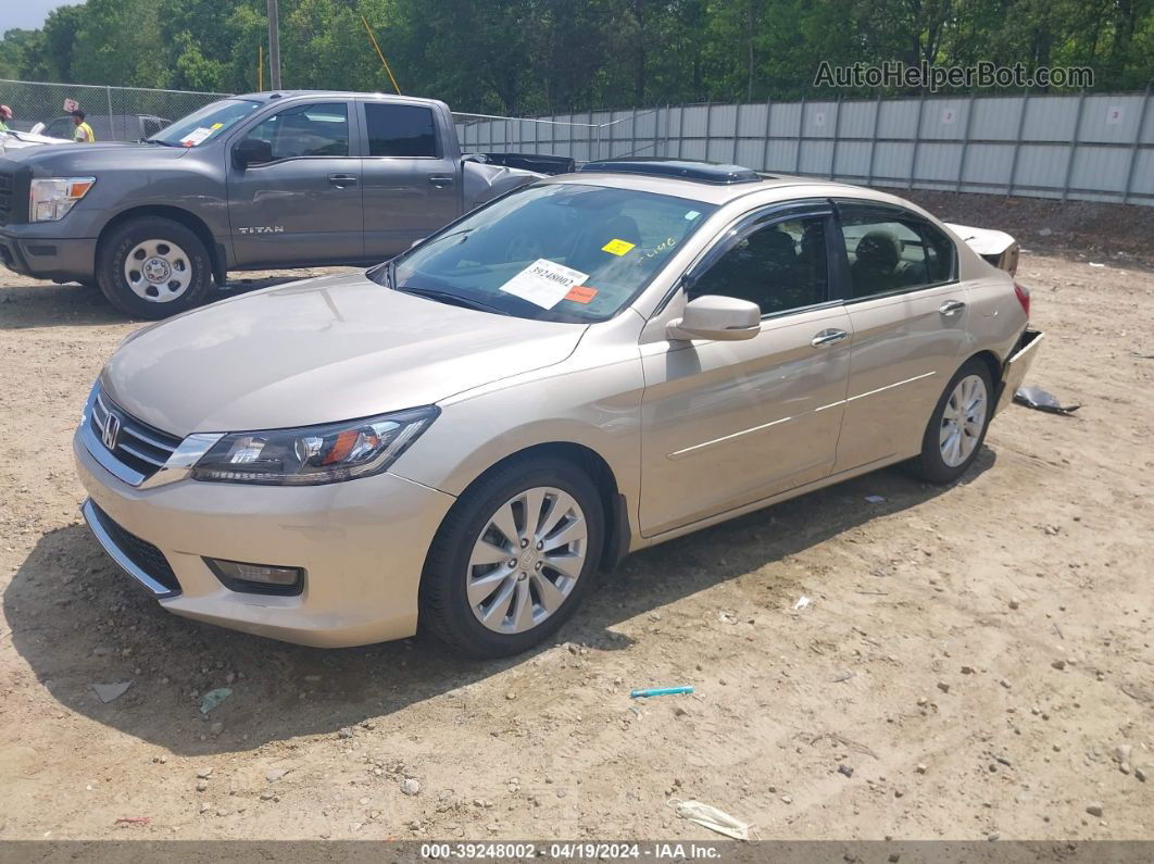 2014 Honda Accord Ex-l Beige vin: 1HGCR2F82EA040496