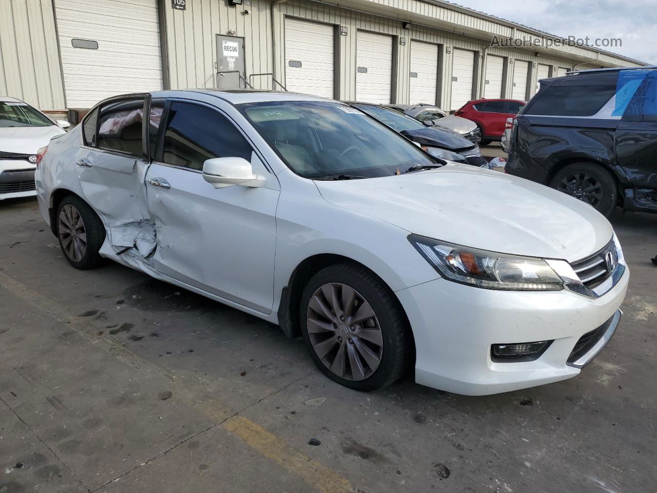 2014 Honda Accord Exl White vin: 1HGCR2F82EA148729