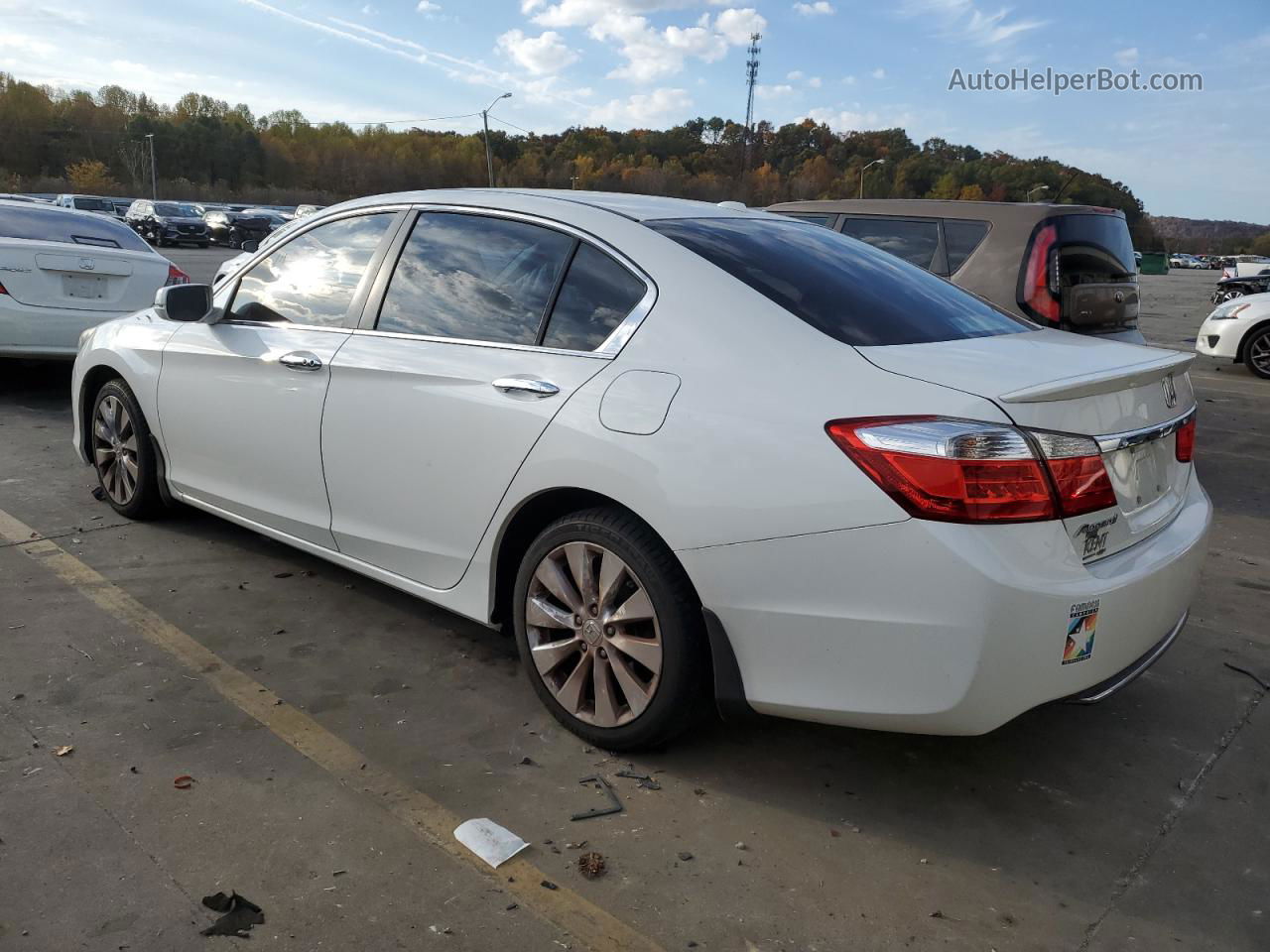 2014 Honda Accord Exl White vin: 1HGCR2F82EA148729