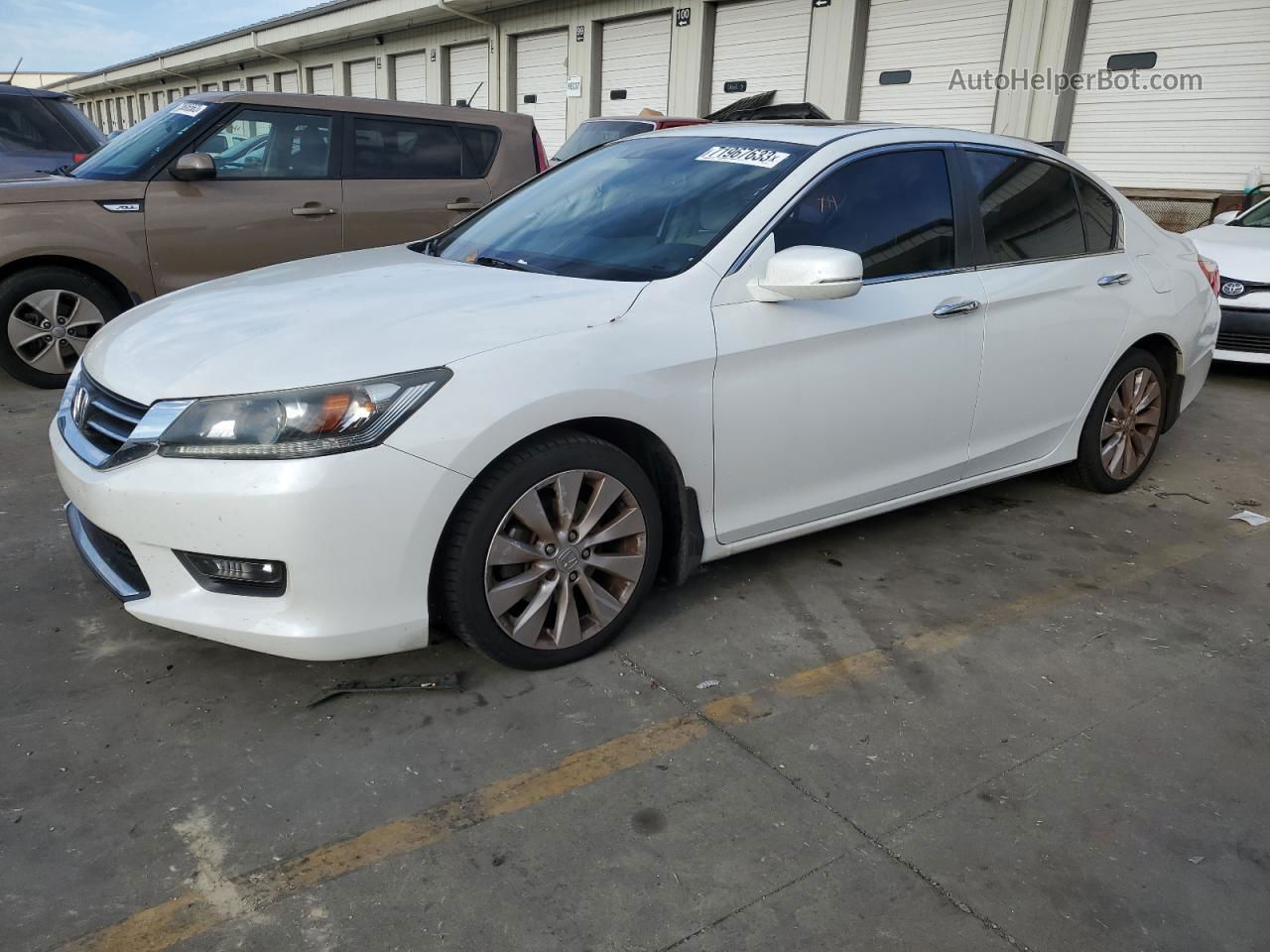 2014 Honda Accord Exl White vin: 1HGCR2F82EA148729