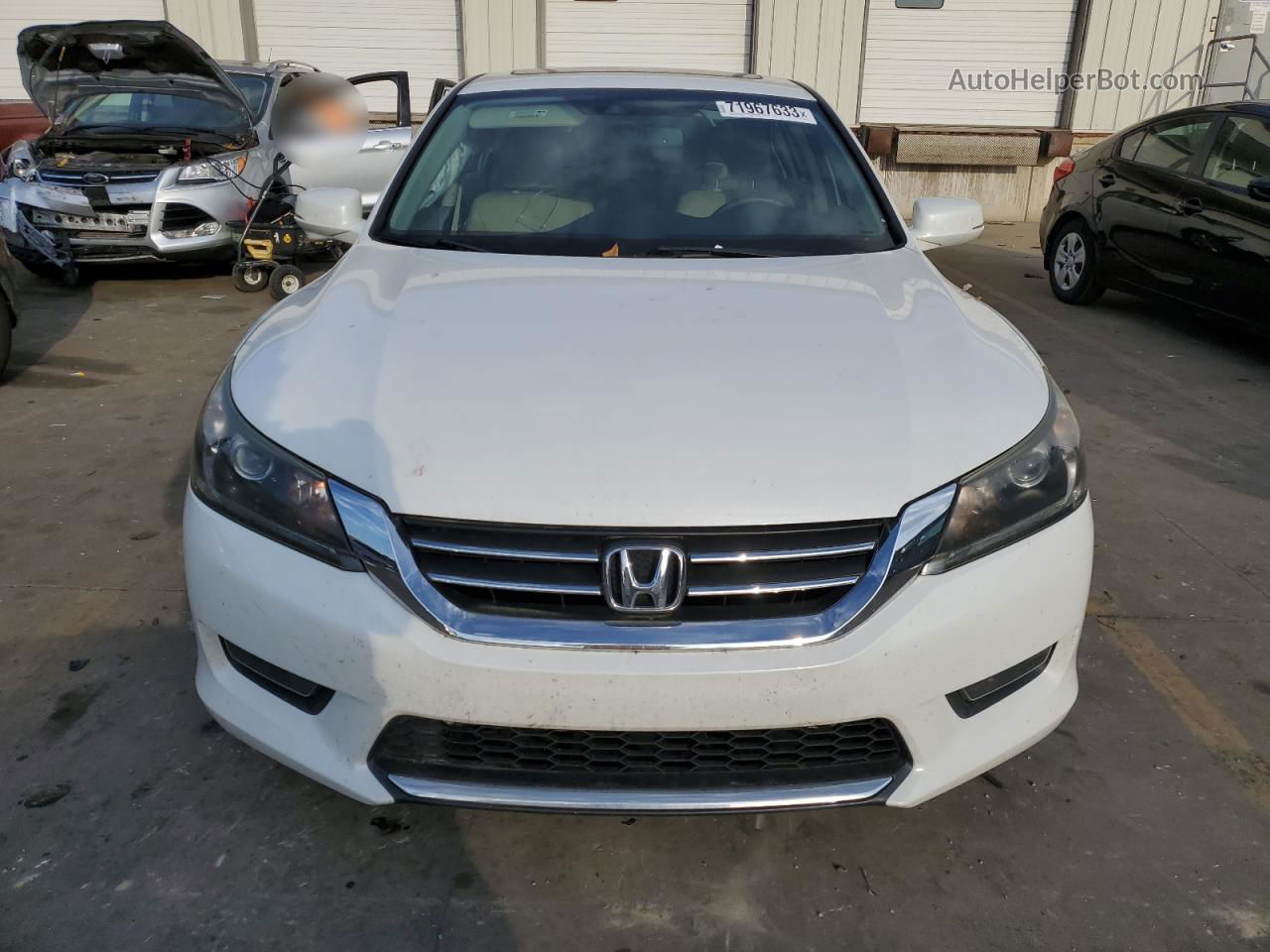 2014 Honda Accord Exl White vin: 1HGCR2F82EA148729