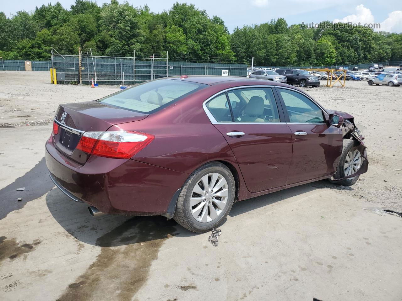 2014 Honda Accord Exl Темно-бордовый vin: 1HGCR2F82EA308799