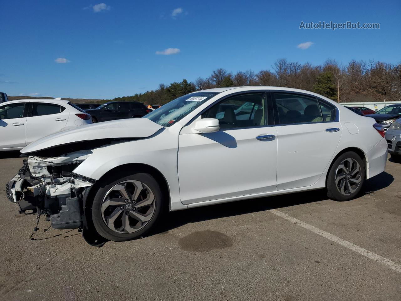 2017 Honda Accord Exl White vin: 1HGCR2F82HA230710