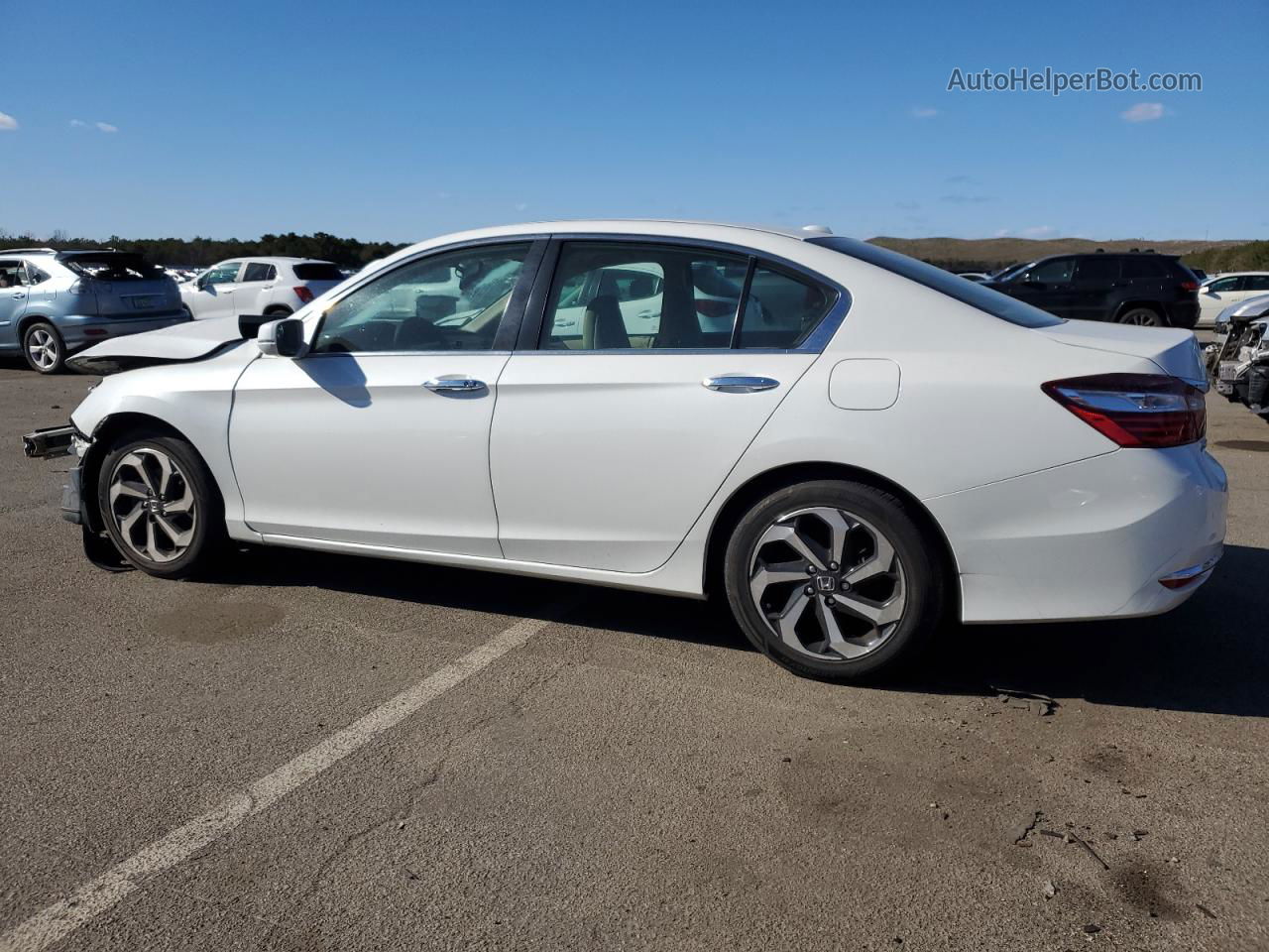 2017 Honda Accord Exl White vin: 1HGCR2F82HA230710