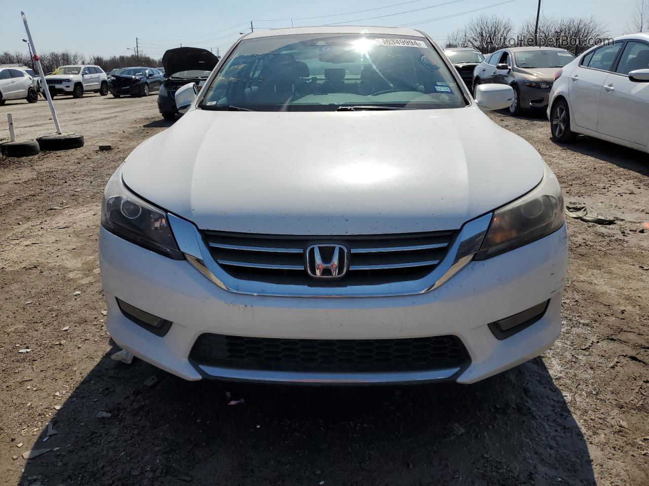 2014 Honda Accord Exl White vin: 1HGCR2F83EA048607