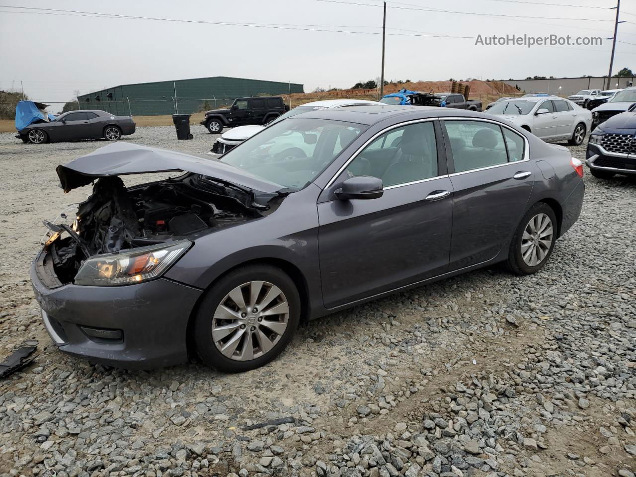 2014 Honda Accord Exl Gray vin: 1HGCR2F83EA305622