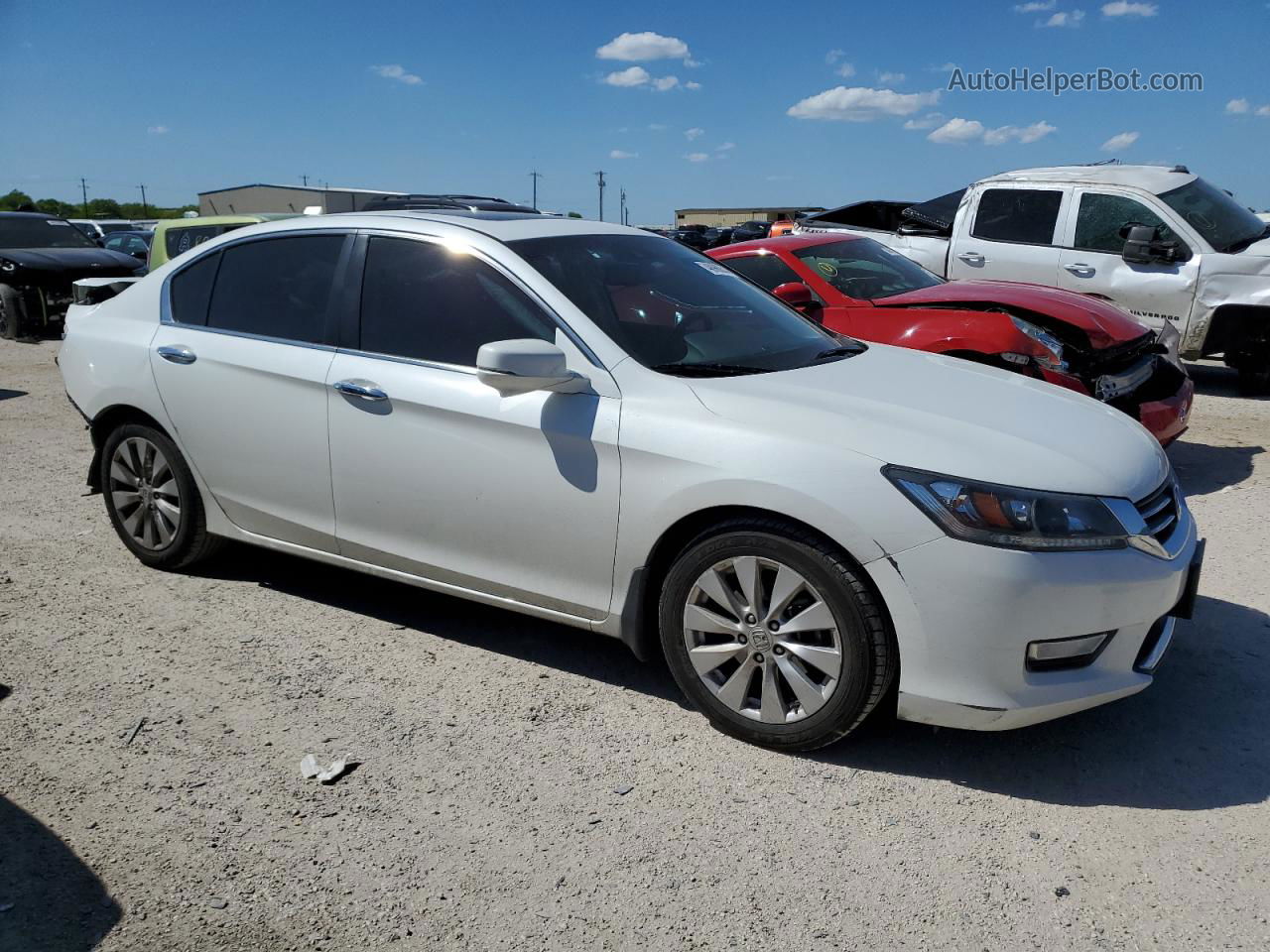 2015 Honda Accord Exl White vin: 1HGCR2F83FA104420