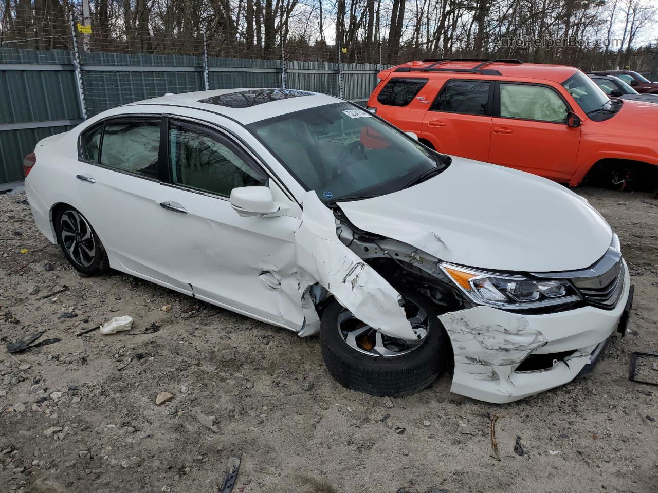 2017 Honda Accord Exl White vin: 1HGCR2F83HA271119