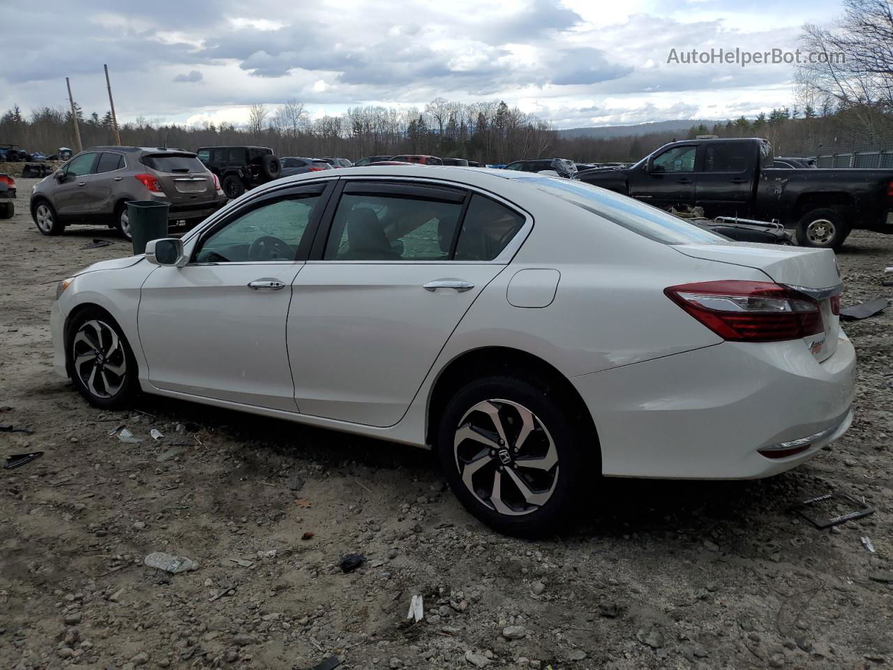 2017 Honda Accord Exl White vin: 1HGCR2F83HA271119