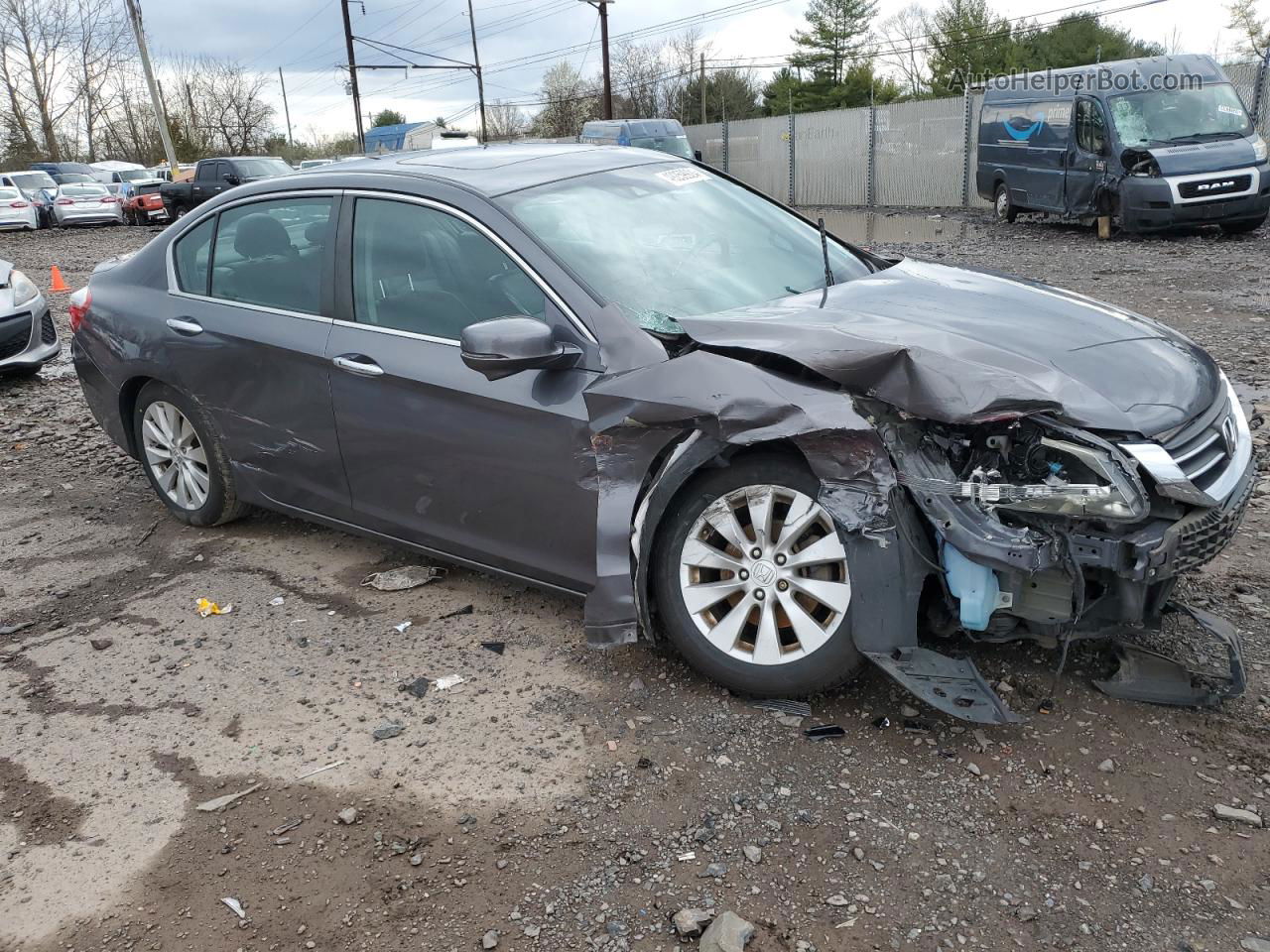 2014 Honda Accord Exl Silver vin: 1HGCR2F84EA017463