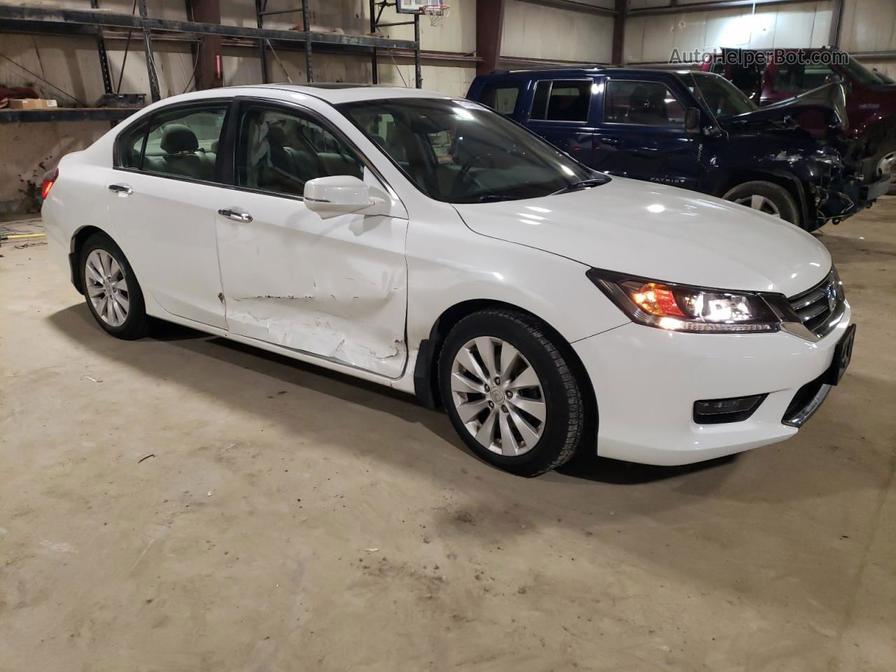 2014 Honda Accord Exl White vin: 1HGCR2F84EA292895