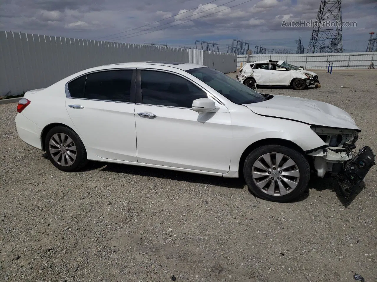 2014 Honda Accord Exl White vin: 1HGCR2F85EA080796