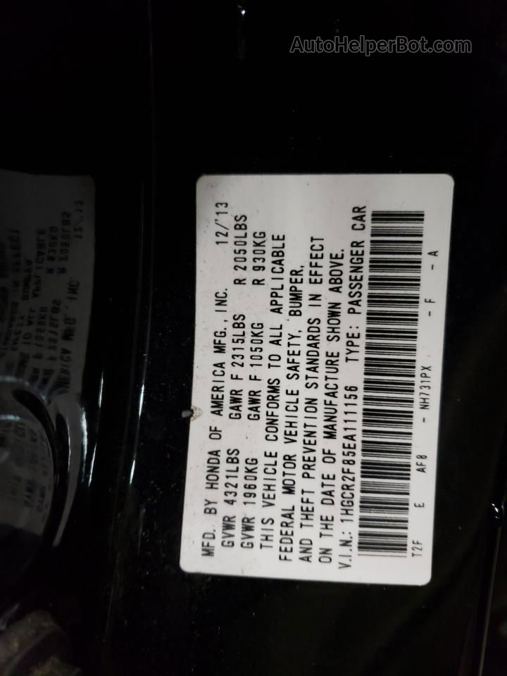 2014 Honda Accord Exl Черный vin: 1HGCR2F85EA111156