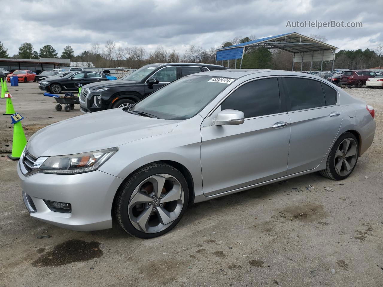 2014 Honda Accord Exl Серебряный vin: 1HGCR2F85EA116454