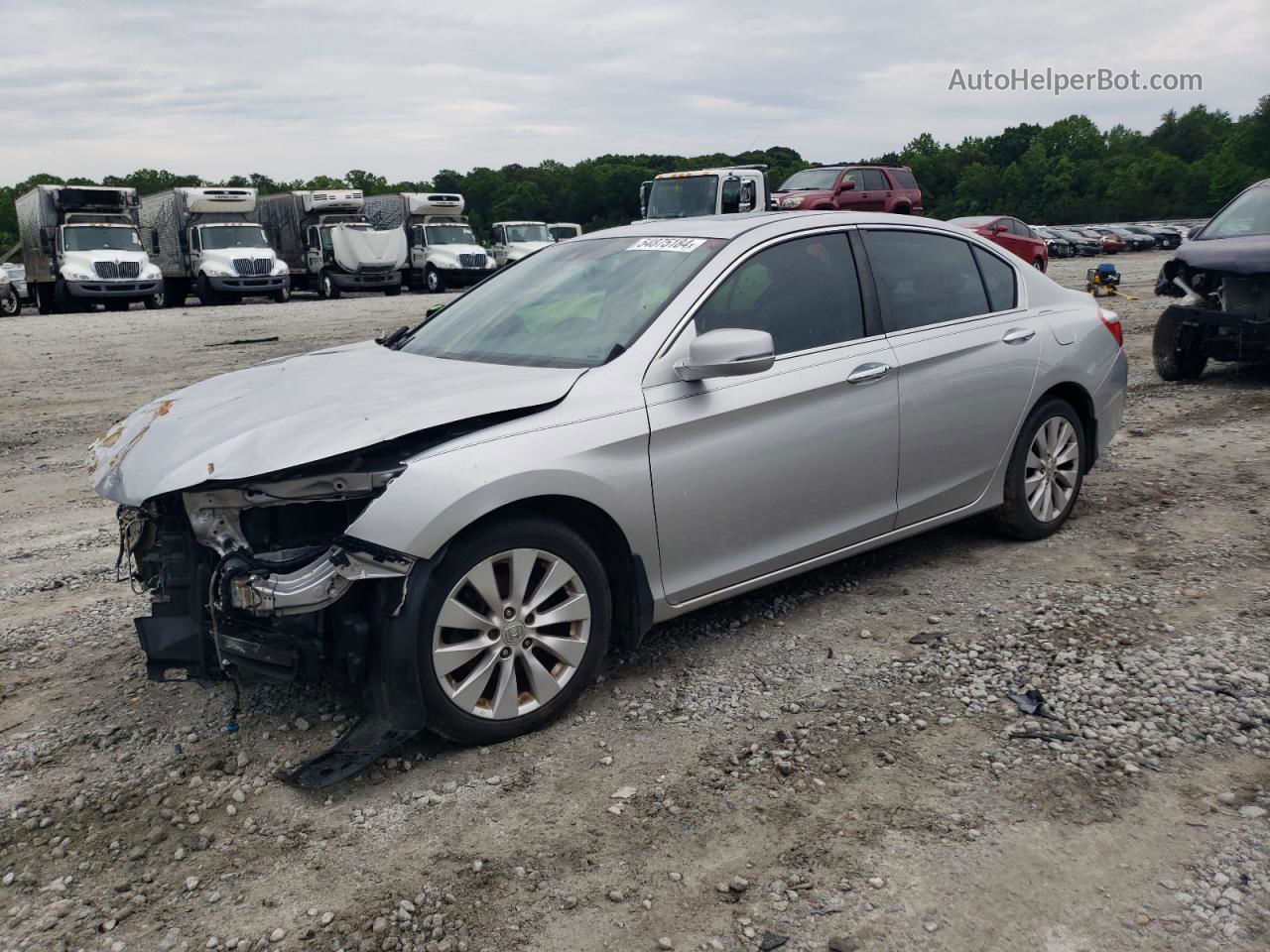 2014 Honda Accord Exl Серебряный vin: 1HGCR2F85EA157084