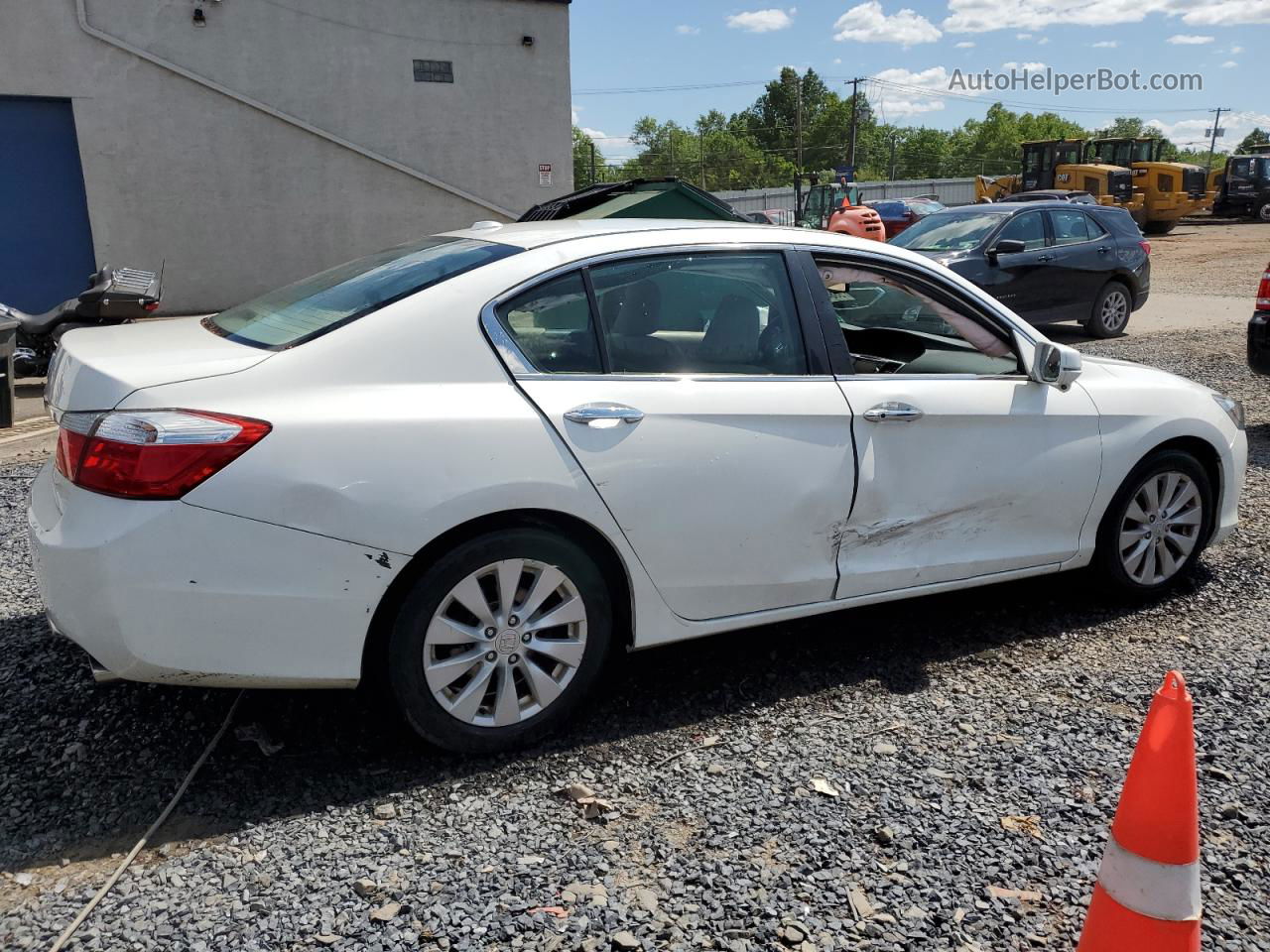 2014 Honda Accord Exl White vin: 1HGCR2F85EA308117