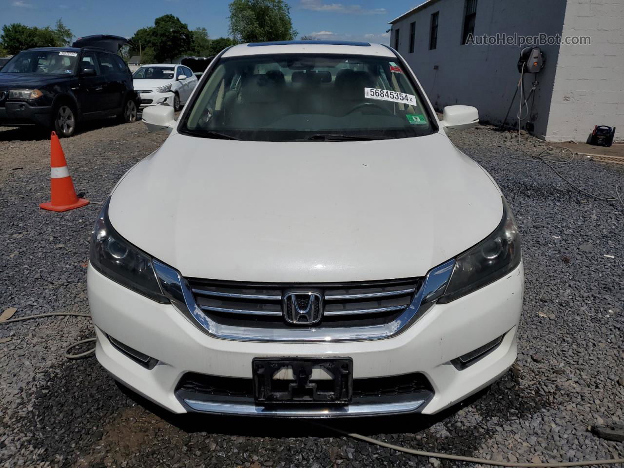 2014 Honda Accord Exl White vin: 1HGCR2F85EA308117