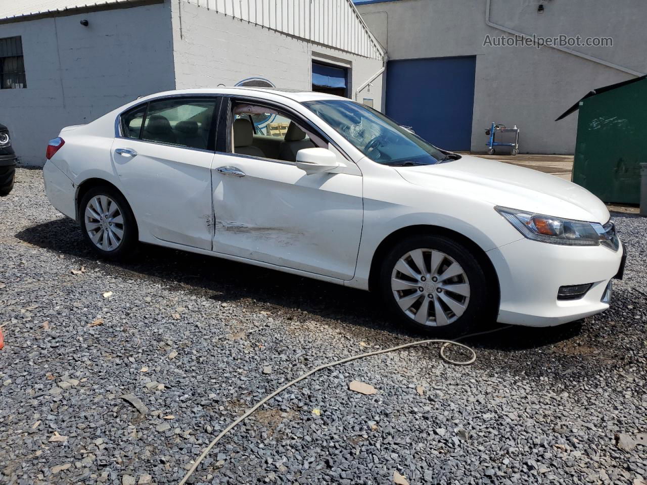 2014 Honda Accord Exl White vin: 1HGCR2F85EA308117