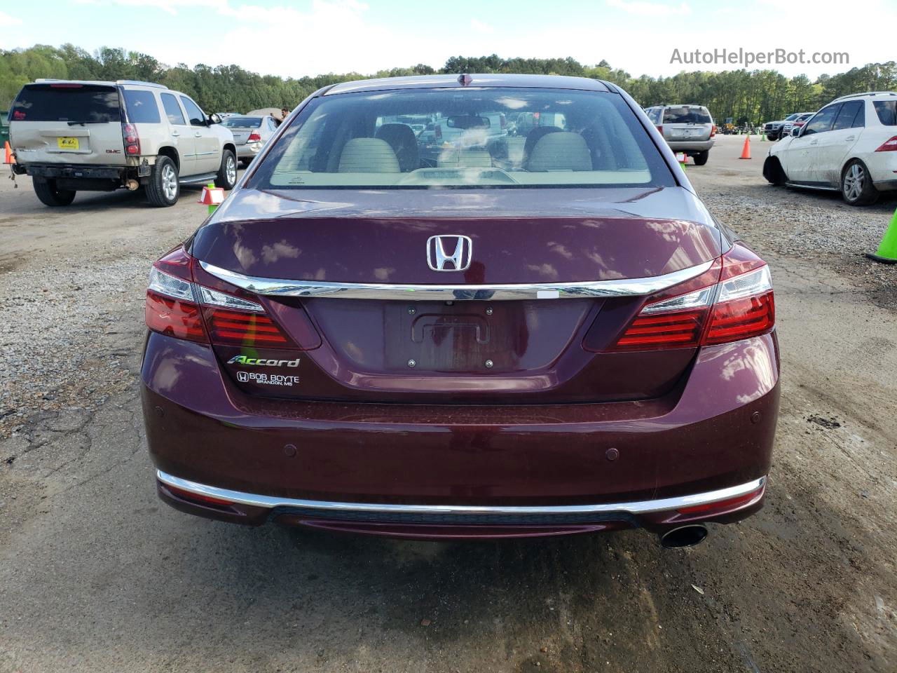 2017 Honda Accord Exl Бордовый vin: 1HGCR2F85HA117513