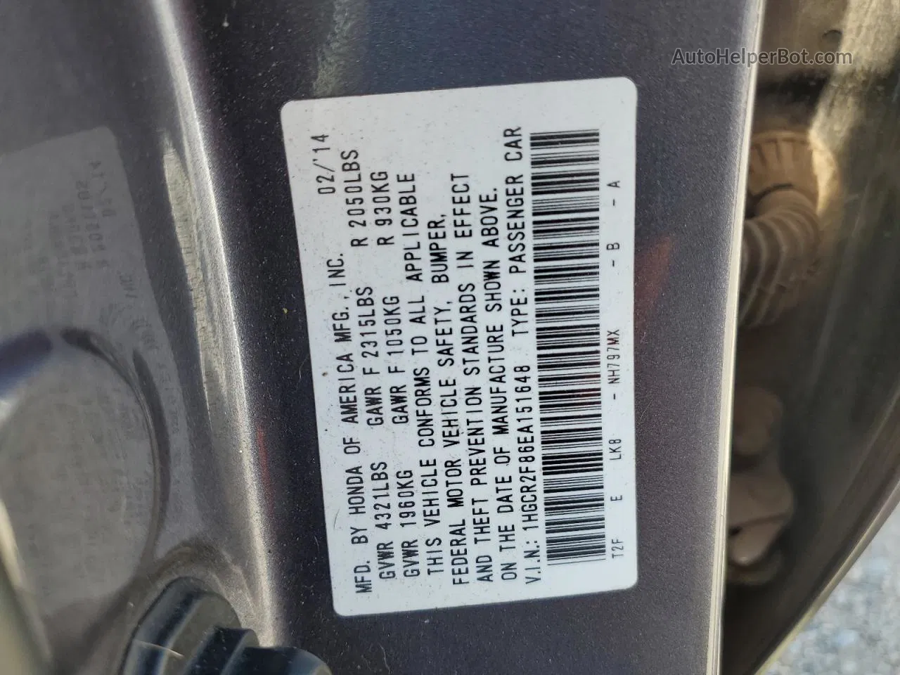 2014 Honda Accord Exl Gray vin: 1HGCR2F86EA151648