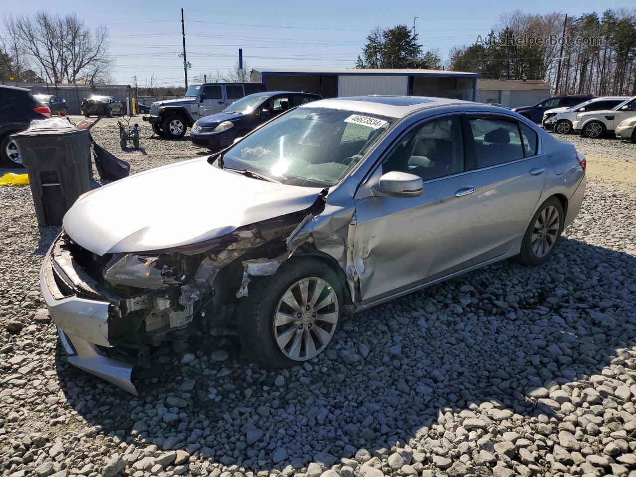 2014 Honda Accord Exl Silver vin: 1HGCR2F86EA206907