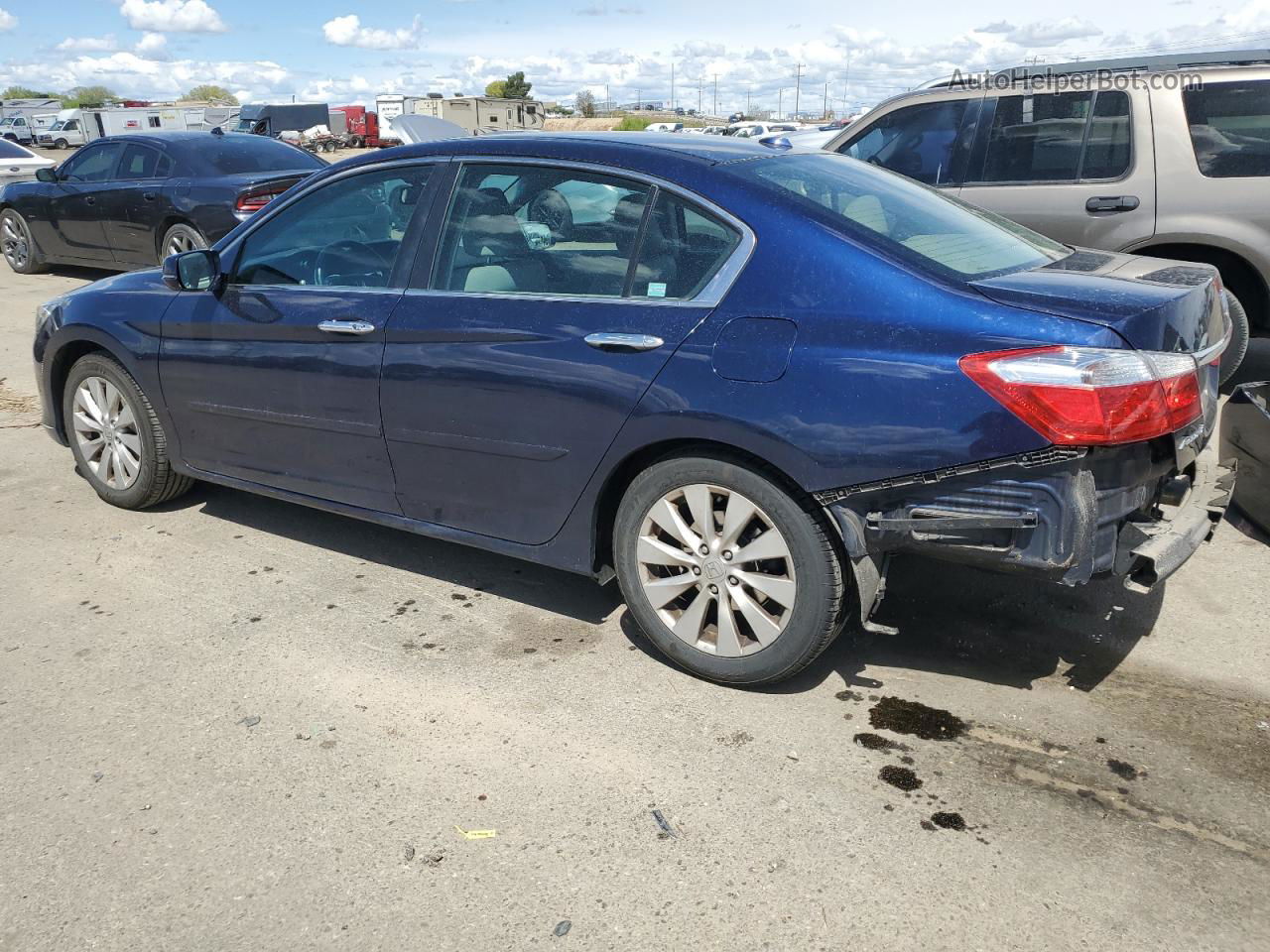 2014 Honda Accord Exl Blue vin: 1HGCR2F86EA228180