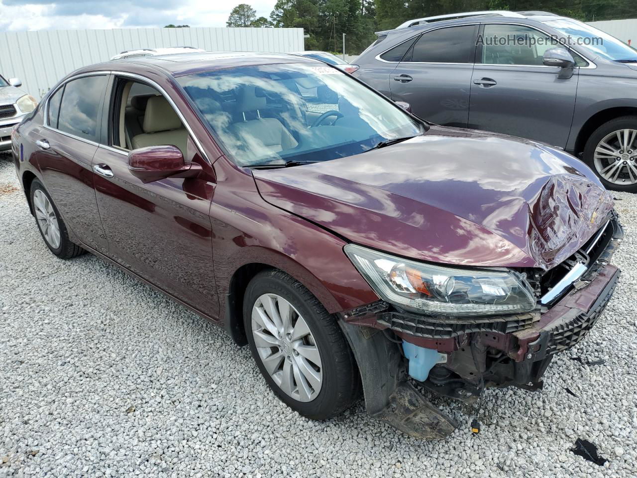 2015 Honda Accord Exl Maroon vin: 1HGCR2F86FA051874