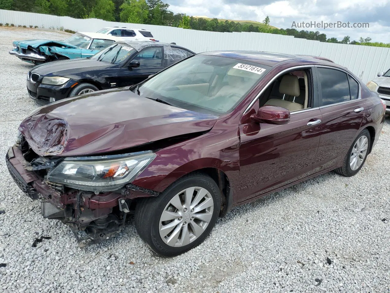 2015 Honda Accord Exl Maroon vin: 1HGCR2F86FA051874