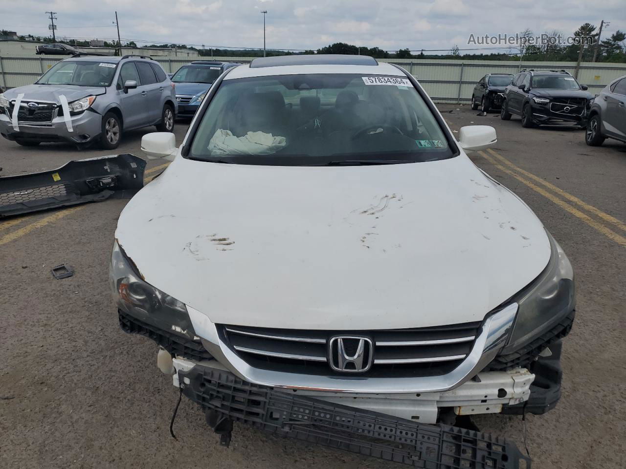 2015 Honda Accord Exl White vin: 1HGCR2F86FA220601