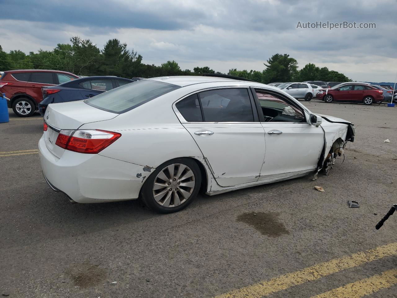 2015 Honda Accord Exl White vin: 1HGCR2F86FA220601