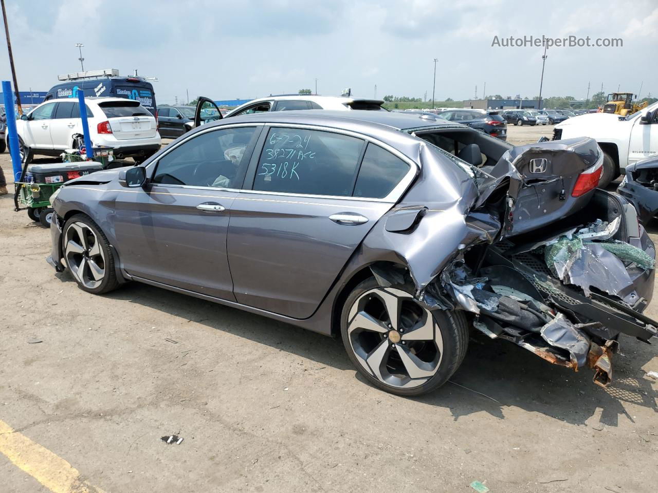 2014 Honda Accord Exl Gray vin: 1HGCR2F87EA015318