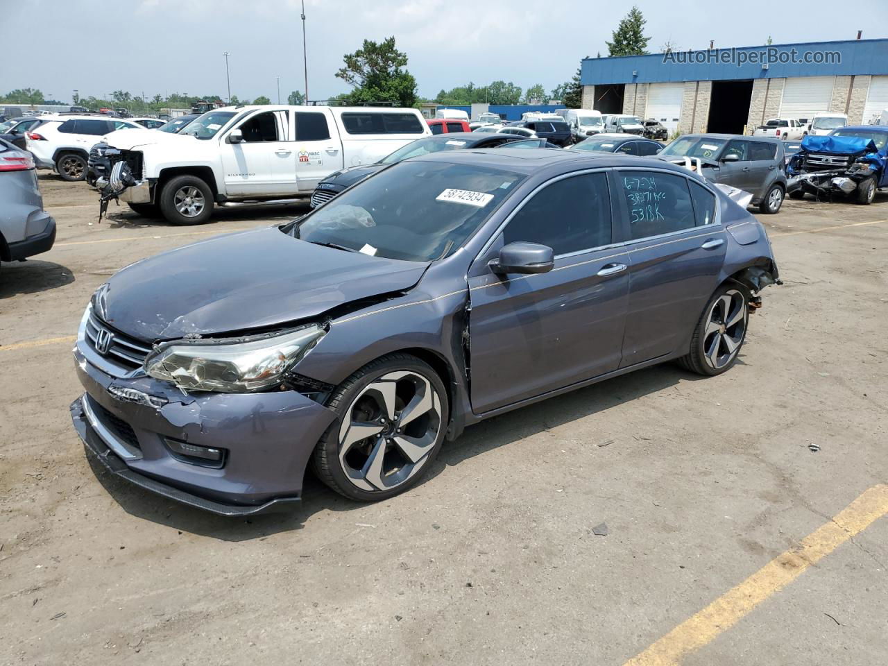 2014 Honda Accord Exl Gray vin: 1HGCR2F87EA015318