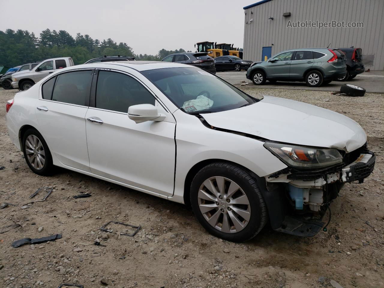 2014 Honda Accord Exl White vin: 1HGCR2F87EA169219