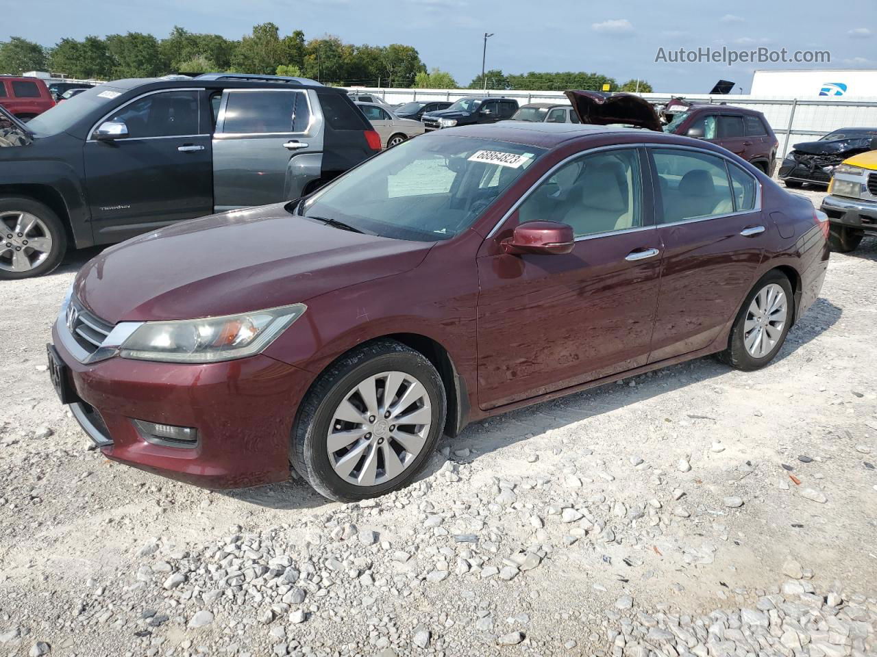 2014 Honda Accord Exl Темно-бордовый vin: 1HGCR2F87EA173450