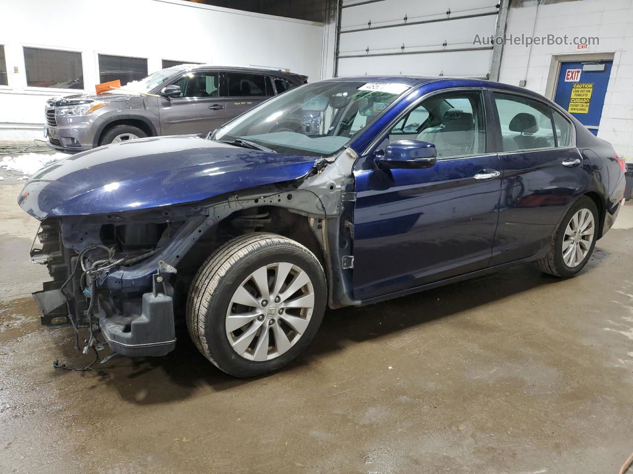 2014 Honda Accord Exl Blue vin: 1HGCR2F87EA188353