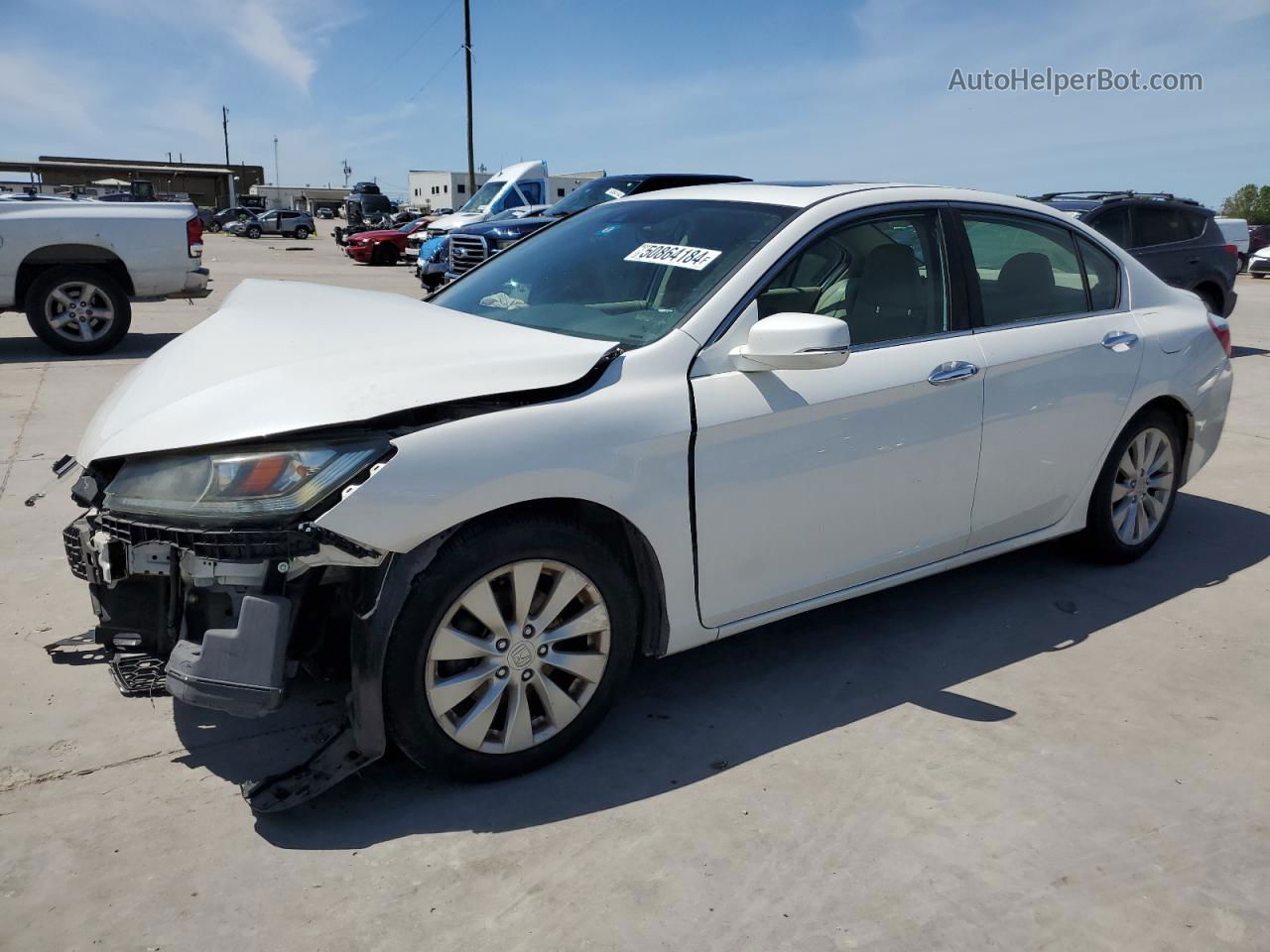 2014 Honda Accord Exl White vin: 1HGCR2F87EA253301