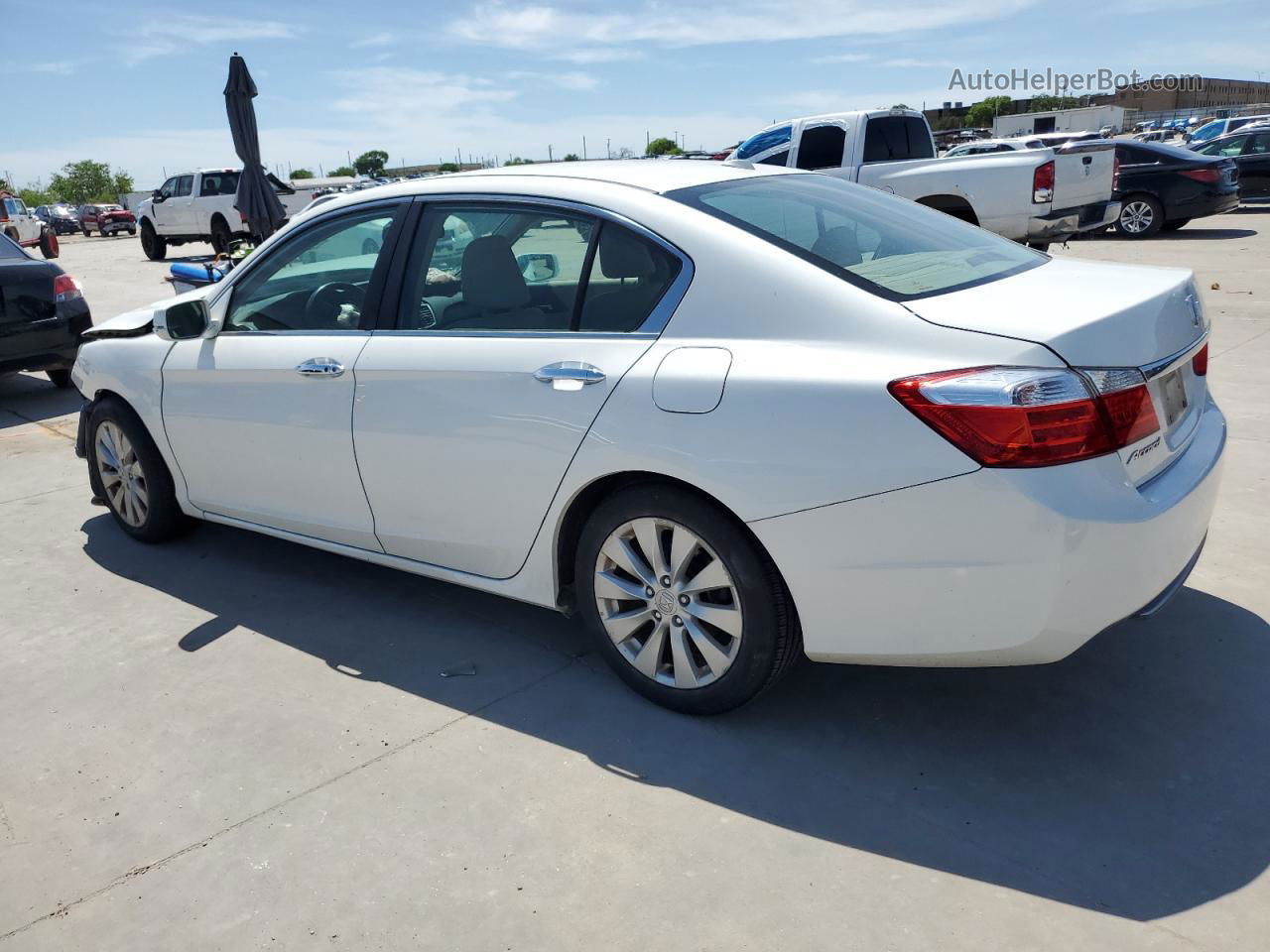 2014 Honda Accord Exl White vin: 1HGCR2F87EA253301