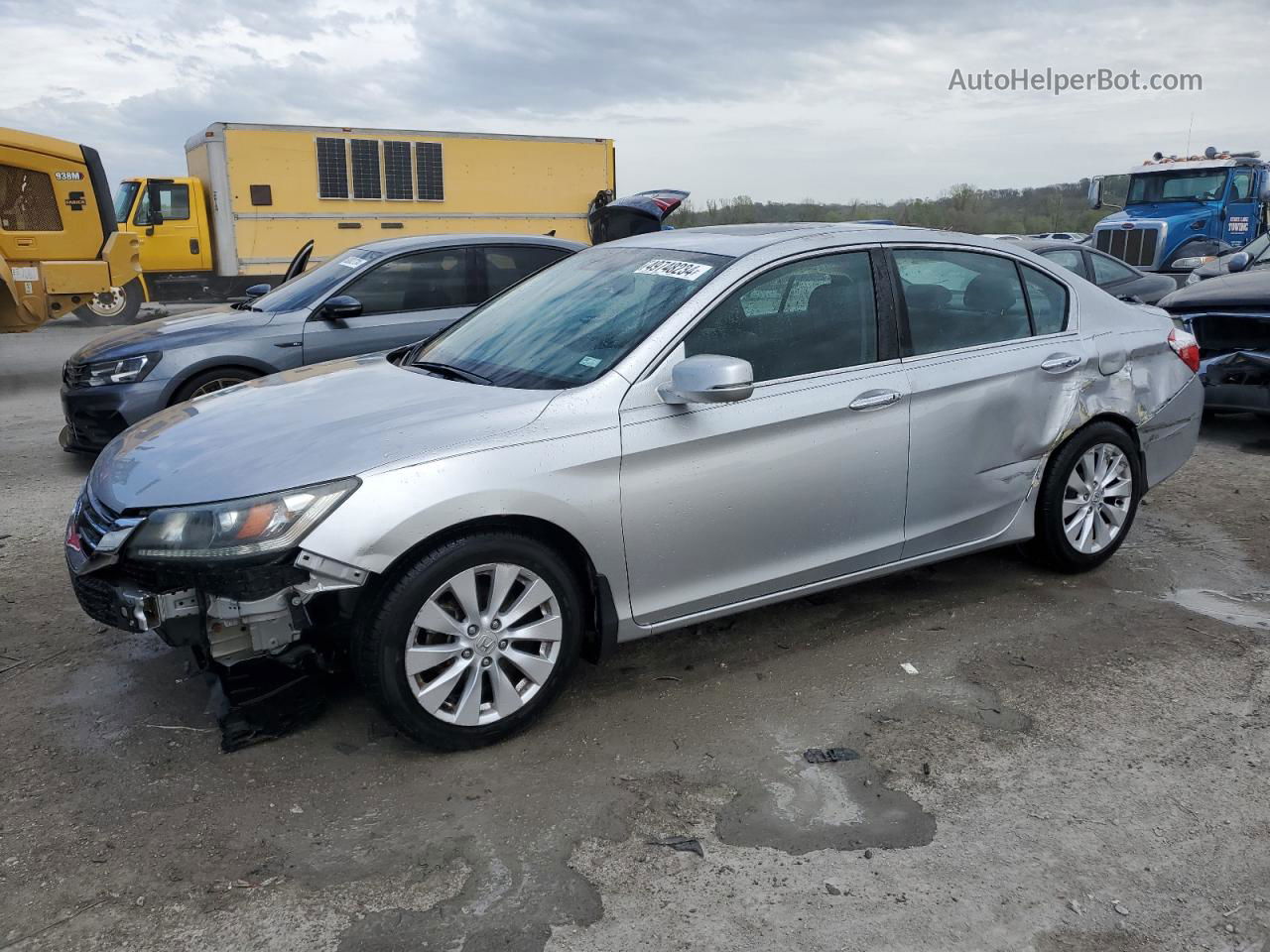 2014 Honda Accord Exl Silver vin: 1HGCR2F87EA293474