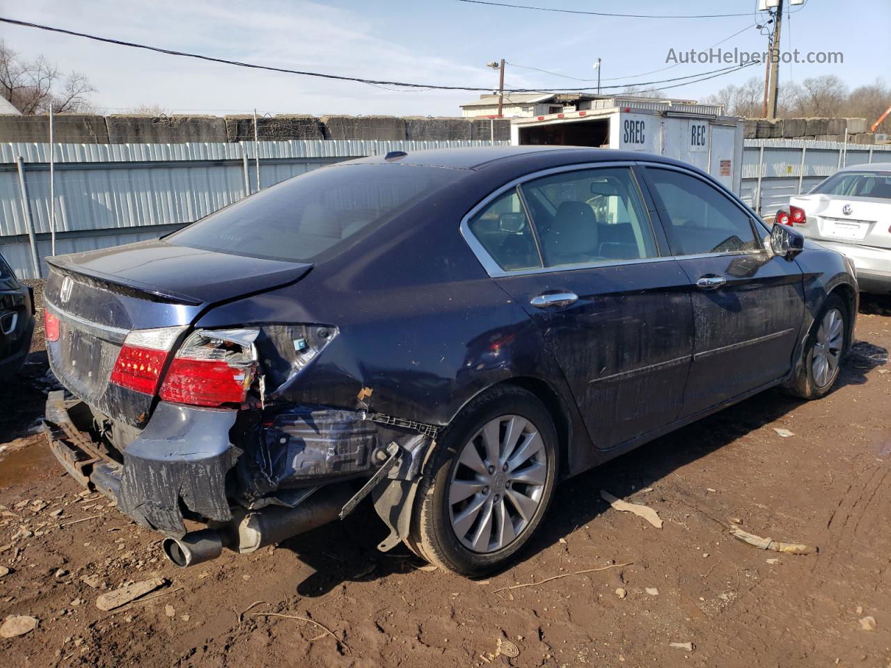 2014 Honda Accord Exl Blue vin: 1HGCR2F87EA306661