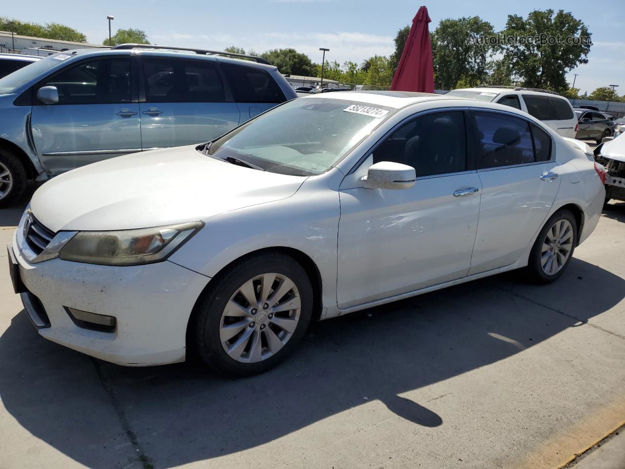 2014 Honda Accord Exl White vin: 1HGCR2F88EA077374