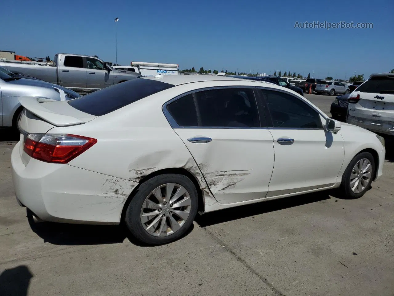 2014 Honda Accord Exl White vin: 1HGCR2F88EA077374