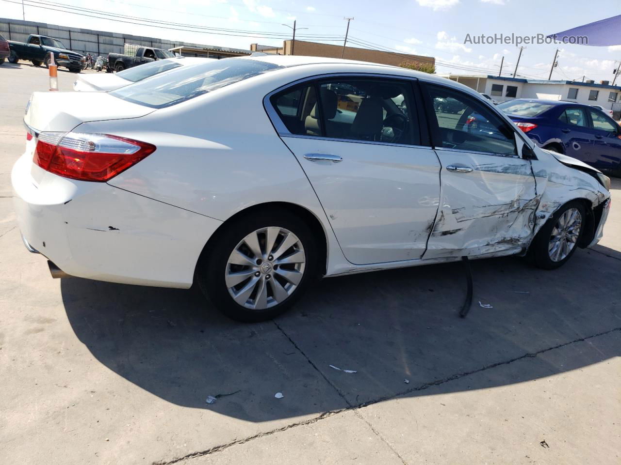 2014 Honda Accord Exl White vin: 1HGCR2F88EA154731