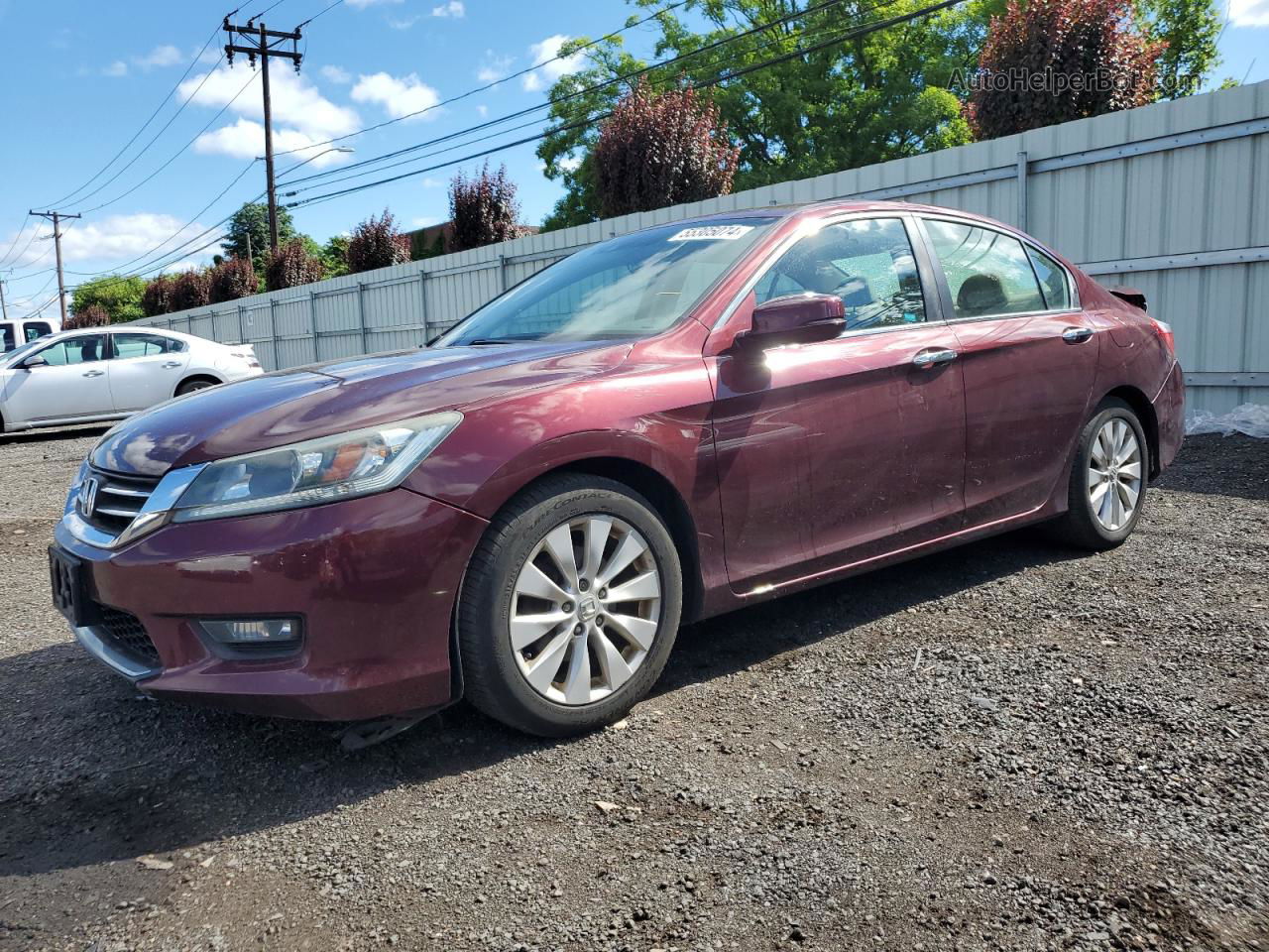 2014 Honda Accord Exl Burgundy vin: 1HGCR2F88EA227127