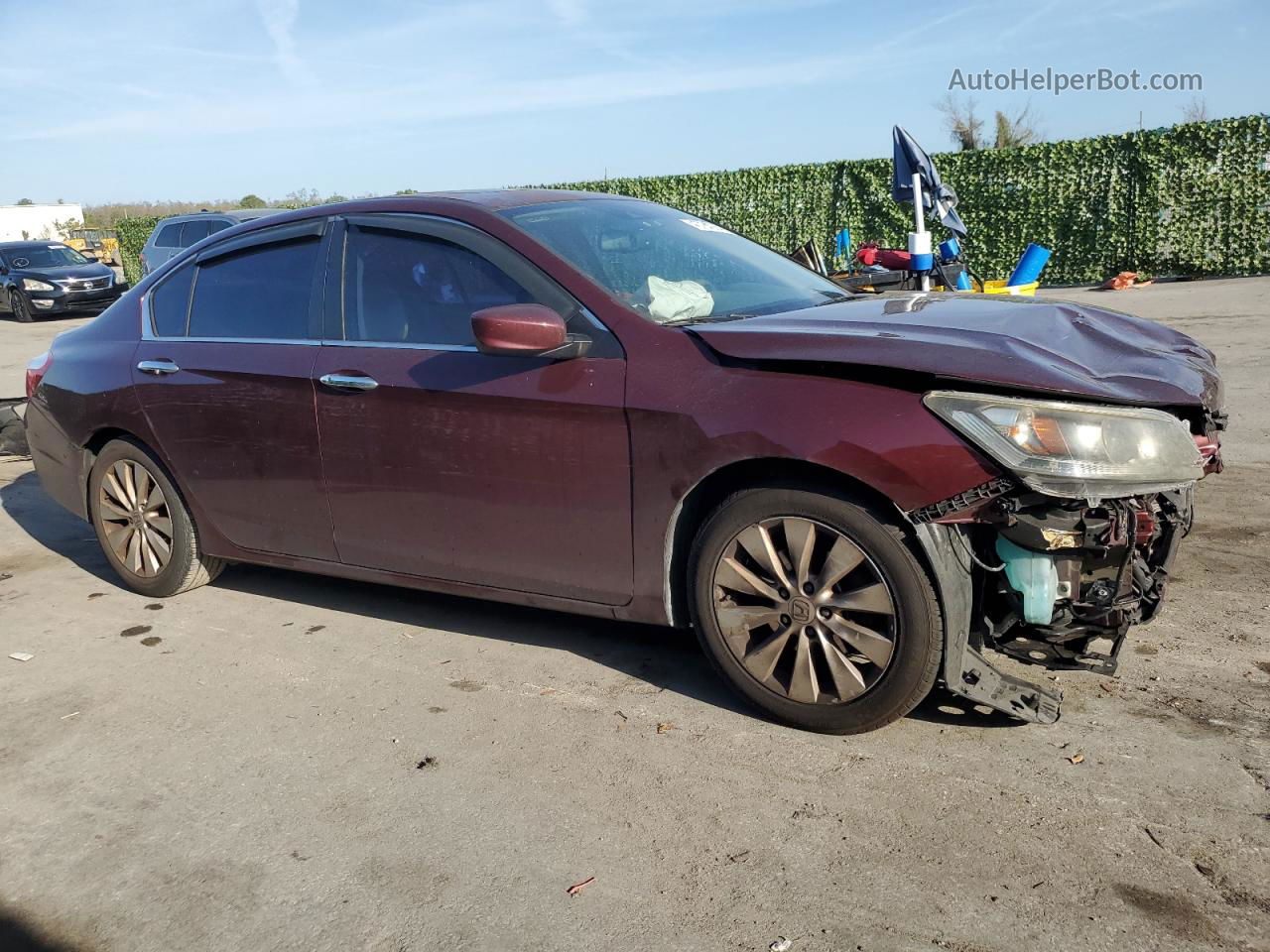 2014 Honda Accord Exl Burgundy vin: 1HGCR2F88EA279437