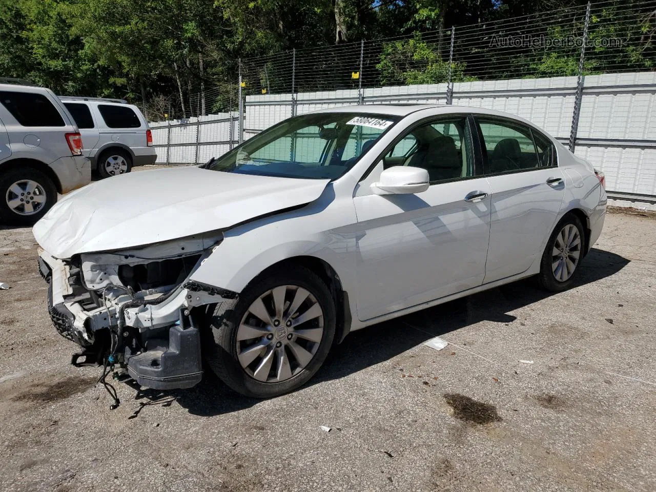 2014 Honda Accord Exl White vin: 1HGCR2F89EA079666