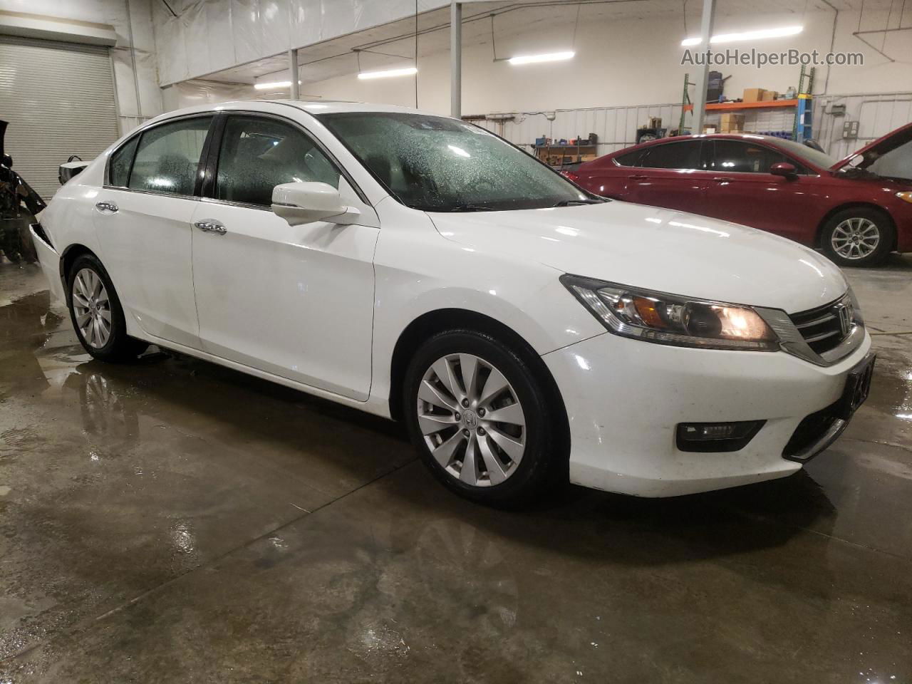 2014 Honda Accord Exl White vin: 1HGCR2F89EA207260